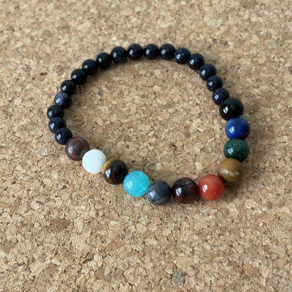 Multistone Chakra Stretch Bracelet Fashion Jewelry, natural stones, accessories